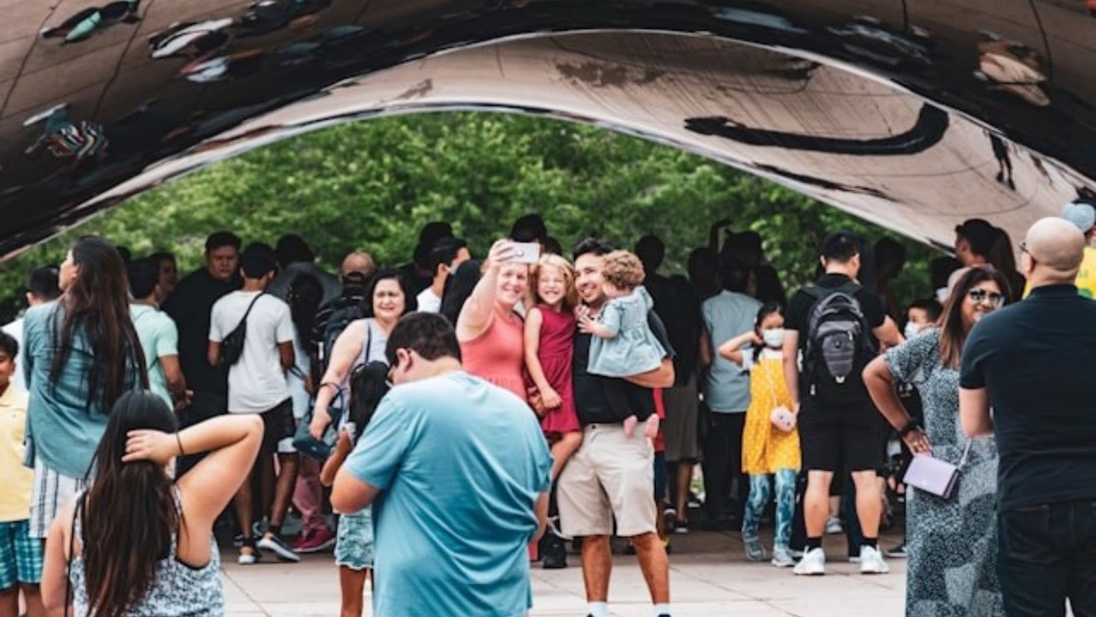 Picture of tourists in Chicago